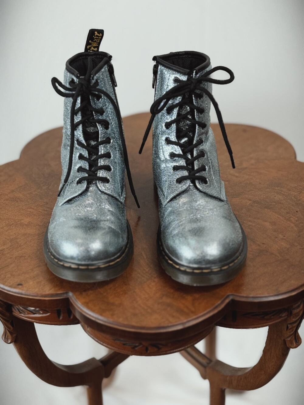 Dr. Martens Unisex 1460 Silver Metallic Boot US Mens 6 US Womens 7 #0018
